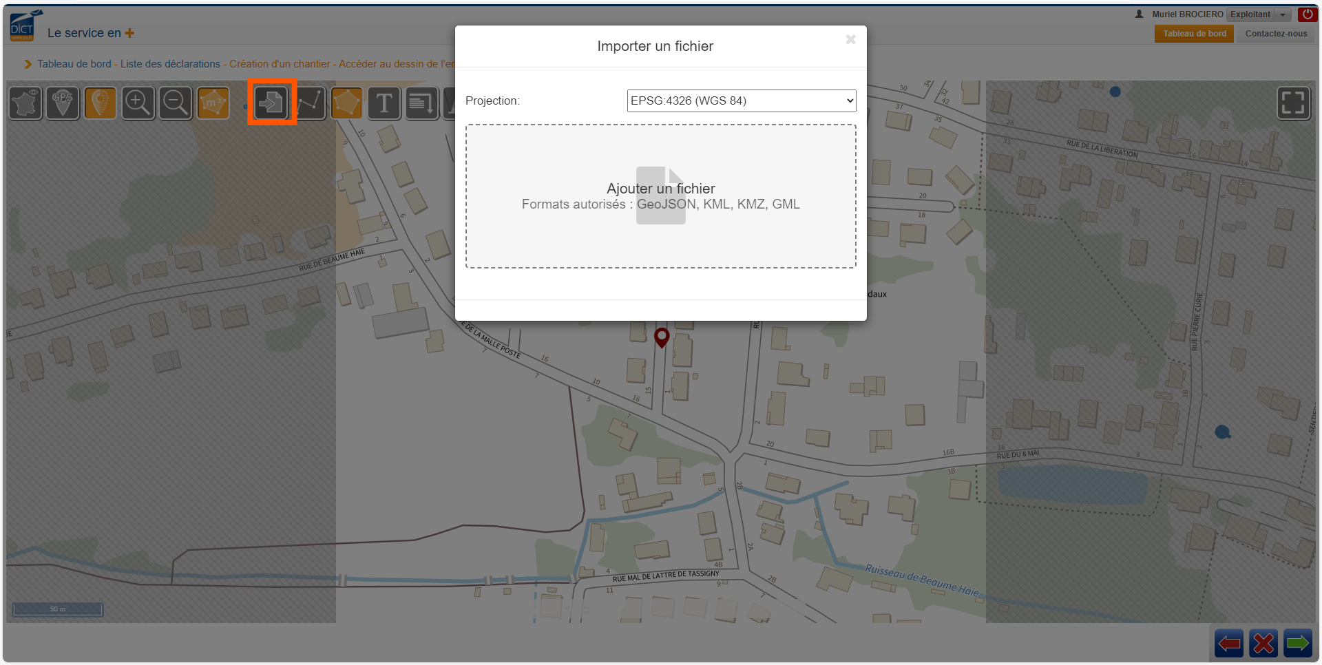 capture d'écran de note solution, fenetre où vous pouvez déposer votre fichier